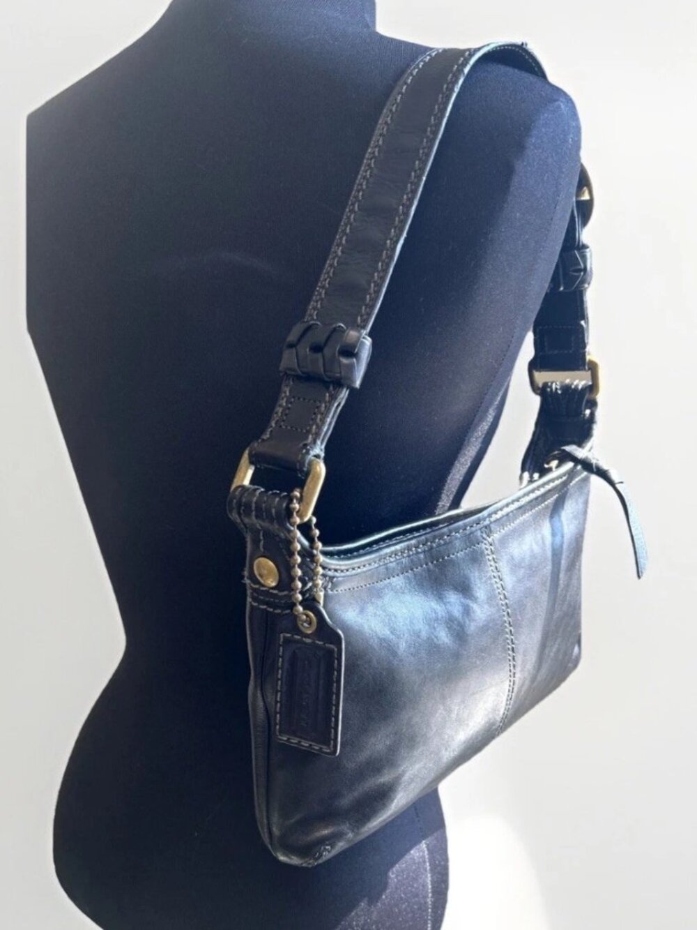 Y2K Coach Bleecker 11415 Black Leather Shoulder Bag 2007 Legacy Y2K GUC